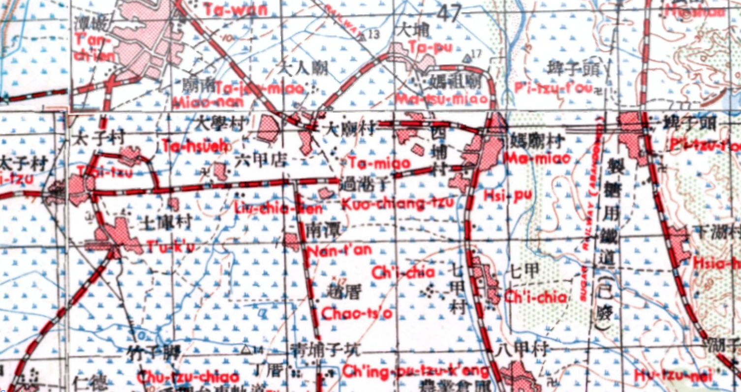 臺灣五萬分之一地形圖（南部整體水系圖）